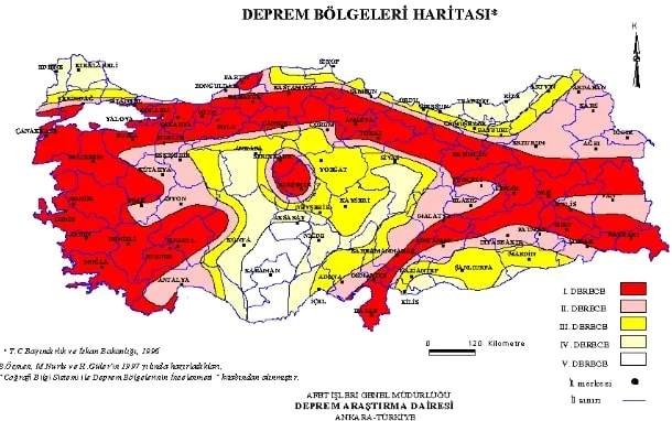 deprem bölgeleri haritasi