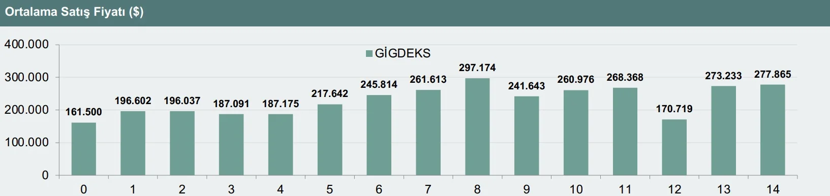 GİGDEKS ortalama satış fiyatı